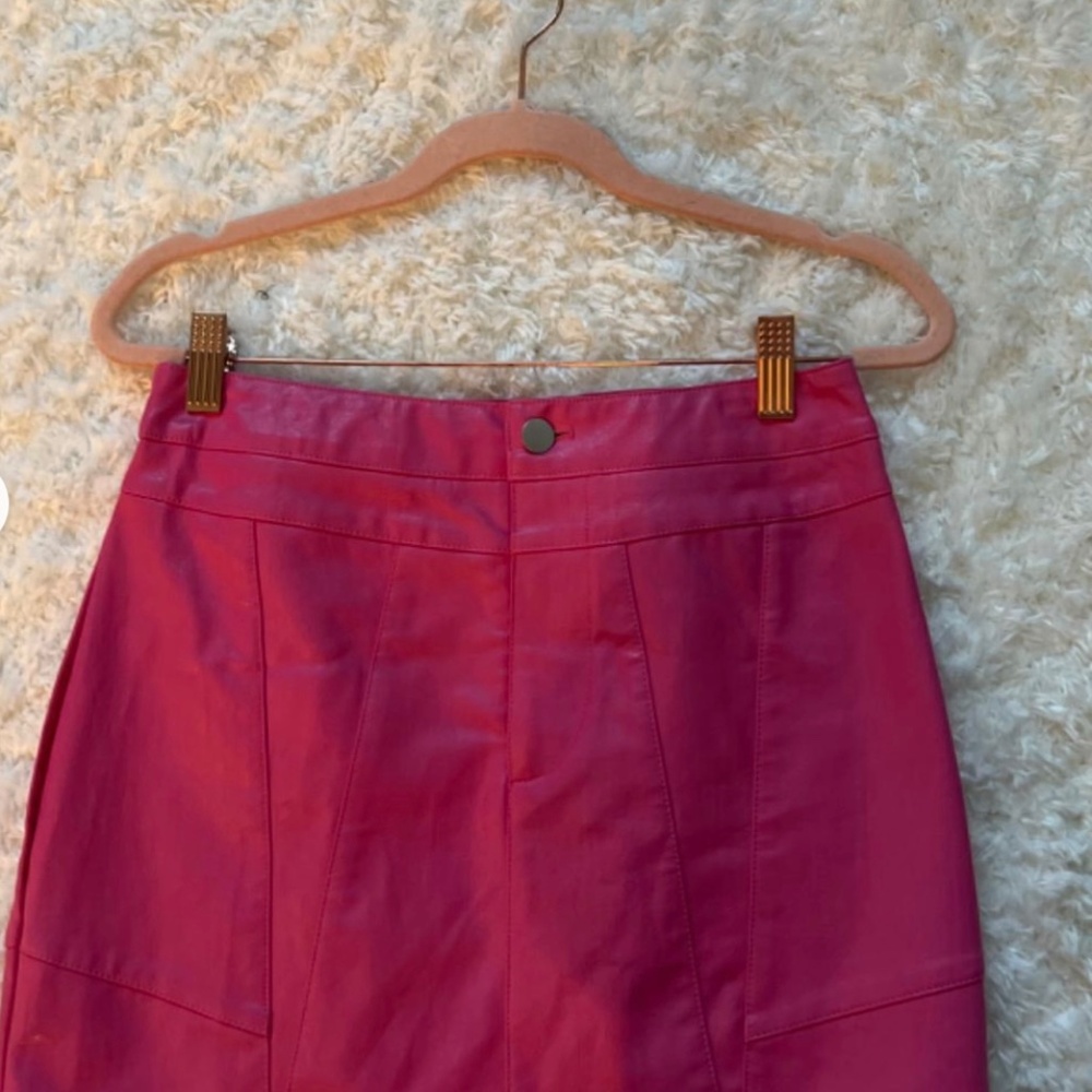 I.AM.GIA Hot pink leather skirt